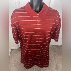 Men’s pre own as is Nike golf red stripe polo shirt size XL dri fit